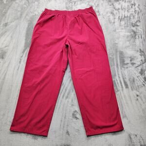 SB Scrubs Pants Womens XL Pink Magenta Wide Leg Pull On Pockets Medical Hospital
